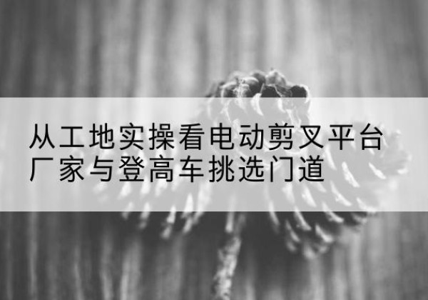 青县电动剪叉升降平台厂家-从工地实操看电动剪叉平台厂家与登高车挑选门道